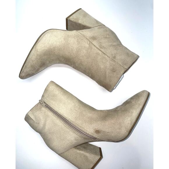 A New Day Ankle Boots Cullen Suede Tan Block Heel Sz 9.5 - Picture 1 of 8